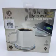 Lomi 2 In 1 Smart Mug Warmer And QI Wireless Charger Ceramic Cup, NEW IN BOX