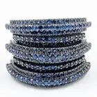 3.40ct Natural Round Blue Sapphire Ring 925 Sliver Size6