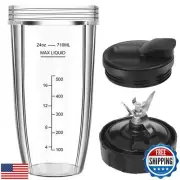 Blender Replacement Parts for Ninja, 24oz Ninja Blender Cup Replacement with