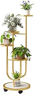 5-Tier Tall Corner Plant Stand for Multiple Plants Metal Flower Shelf Plant Pot Tray Display Stand Holder for Indoor Outdoor Patio Garden Living Room,Gold