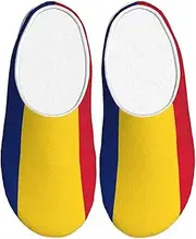 [EdWal] Flag of Romania print Winter Warm Slippers Indoor Anti-skid Plush Slippers Relaxing at Home for Women Men