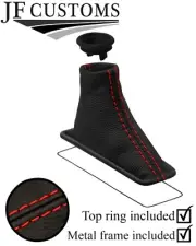 RED STITCH LEATHER AUTOMATIC BOOT+METAL FRAME+TOP RING FOR INFINITI Q70 13-19
