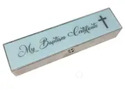 Baptism Certificate Box - Blue