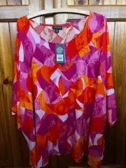 Autograph Size 22 Geo Pink Kaftan Tunic Top BNWT