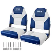Boat Seats, 555 mm High Back Boat Seat, Folding Boat Chair with Thickened Sponge Padding and Hinge, Fold-Down Boat Captain Chairs for Fishing Boat, Sightseeing Boat, Speedboat, Canoe,