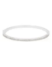 Mocha Classic Tennis Bangle - Silver