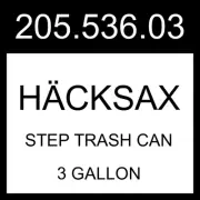 IKEA HACKSAX HÄCKSAX Step Trash Can Black 3 gallon 205.536.03