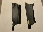 Half Chaps Leather Black XL