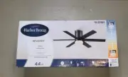 Harbor Breeze Reverdy 44-in Matte Black LED Ceiling Fan with Light & Remote