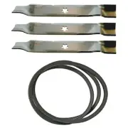 New Aftermarket 46" Deck Mulching Blade & Deck Belt Kit fits Craftsman Mowers