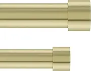 Umbra 1014557-104 Cappa 1-Inch Double Curtain Rod, Includes 2 Matching Finials, Brackets & Hardware, 36 to 66, Brass