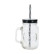 Badge Drink Jar and Straw