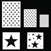 5 Pieces American Flag 50 Stars Stencil Template for Painting on Wood, Fabric, Paper, Airbrush, Walls Art (a)