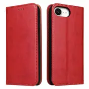 For iPhone 16e Case Leather Flip Wallet Folio Cover Stand Red