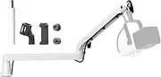 Prizmora Low Profile Mic Arm Microphone Boom Arm Professional Adjustable with 15cm Riser Solid Desk Mount Clamp Cable Management Microphone Holder Stand for Podcast Streaming Gaming Mic Stand White