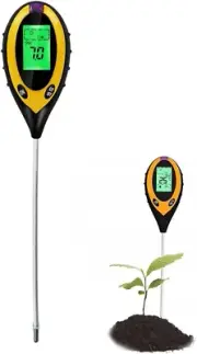 Soil Meter, 4 in 1 Soil Tester, Soil Moisture Meter, Temperature/Light/Ph/Hum...