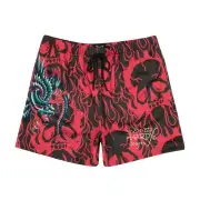 ED HARDY PANTHER DRAGON MESH BASKETBALL SHORTS SIZE LARGE
