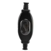 3A 250V 6mm Waterproof in Line Switch Cord Switch IP65 Round Wire Silver Contact Double Cut Switch Dust Switch Black