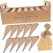 Homoyoyo Wedding Paper Cones Box Set Hole Kraft Paper Cones for Wedding Party Favors
