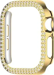 Diamond Bling Case for Apple Watch 10 Screen Protector, High Definition Scratch Resistant Hard PC Bumper Cover for Apple 10 42MM Accessories (Gold, 42MM)