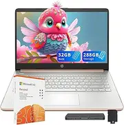 [HP] Stream 14" HD Laptop, Intel Celeron N4120, 32GB RAM, 288GB Storage (128GB eMMC + 160GB SSD Docking Station Set), Intel UHD Graphics, HD Webcam, WiFi, Bluetooth, 1 Year Office 365, Win 11 S, Gold