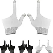 Outanaya 4 Pairs Two-finger Gaming Gloves Finger Gloves for Gaming Gloves with Touchscreen Fingers Gaming Gloves for Cold Hands Gaming Gloves Fingerless Gaming Gloves for Mobile Nylon
