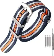 [MCXGL] 18mm 20mm 22mm 24mm Military Nylon Watch Strap Replacement Watch Band for Men or Women