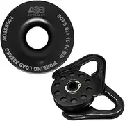 Recovery Kit 1 x Black Snatch Ring 8T 8000kg + 1 x Recovery Snatch Block 9000kg Black Heavy Duty Scissor Design