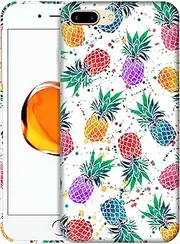 GlamCase for iPhone 7 Plus / 8 Plus, iPhone 7 Plus / 8 Plus Case - Pineapple Watercolored Printed Slim & Sleek Cute Plastic Hard Protective Designer Back Case/Cover for iPhone 7 Plus / 8 Plus