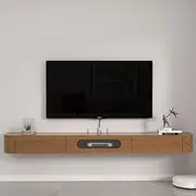 Wall Mounted TV Cabinet Floating TV Shelf Wall Shelf WiFi Router Set top Box Toy Storage Shelf Display Shelf TV Board TV Wall Unit Decor Shelf Media TV Console Audio-Visual Equipment Shelves 160cm
