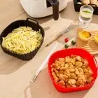 Reusable Silicone Air Fryer Liners with Handle Square Air Fryer Mat Microwave