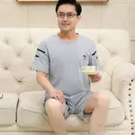 中老年衣服 爸爸睡衣 套裝 男裝 居家服 純棉睡衣男夏天中老年短袖短褲空調房男士寬松大碼老人家居服套裝