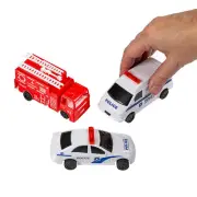 Rescue Pull-Back Vehicles, Toys, 12 Pieces