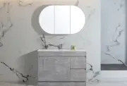 Designer 1500X900mm Oval Shaving Cabinet with 2 Mirror Doors