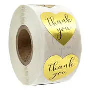 500 Labels stickers Heart shape gold thank you Stickers seal labels scrapbooking for Package stationery sticker