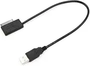 35cm USB Adapter PC 6P+7P CD DVD ROM SATA to USB 2.0 Converter Slimline Sata 13 Pin Adapter Drive Cable Compatible with PC