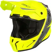 Klim T1 Freeride Descent, motocross helmet , color: Matt Neon-Yellow/Silver , size: XXL