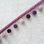 Tassel Fringe Trim, Curtain Sofa Tablecloth Accessories Lace Trim DIY Decoration Bayberry Pompom(Purple)