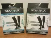 2 NEW S/M Stamina Graduated Compression Technology 2.0 socks Physix Gear Sport
