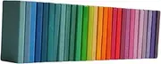 Perfk 28 Pieces Wooden Domino, Domino Race Tile, Color Recognition Stacking Game, Building Blocks for Party, Competition