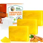 3× Tumeric Soap Skin Whitening Dark Spots lightening Acne Brightening Turmeric