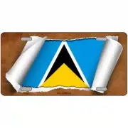 St Lucia Scroll Flag Metal Sign
