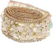 BELLIFFY 1 Roll Cuttable Rhinestone Costume Trim Multi Function Craft Decoration for Clothes Bags Shoes Wedding Parties More Sequins Chain Design