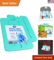 XL Large Cooler Ice Packs - Reusable Long Lasting Ice Pack -5 C Space-Saving ...