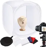 (60cm Tent) - 24x24 inch 60cm Photo Studio Shooting Tent Light Cube Diffusion Soft Box Kit with 4 Colours Backdrops (Red Dark Blue Black White) for Photography