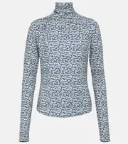 [Marant Etoile] Marant Etoile Lou printed jersey turtleneck top AU 6 multicoloured