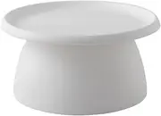 Artissin Coffee Table, Round Side Tables Small Mushroom Coffees Tea Stable Desk Outdoor Indoor Living Room Bedroom Kitchen Balcony Furniture, 71cm Length Sturdy Wide Base White