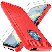 [Osophter] for Nokia XR20 Case With 2pcs Screen Protector Shock-Absorption Flexible TPU Rubber Protective Cell Phone Cover for Nokia XR20 (UK-Red)