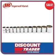 Ingersoll Rand 1/2” 12 Piece Shallow Socket Set Metric 12 Point In Storage Case