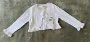 Pumpkin Patch Bright White Cropped Cardigan Size 3 NWT